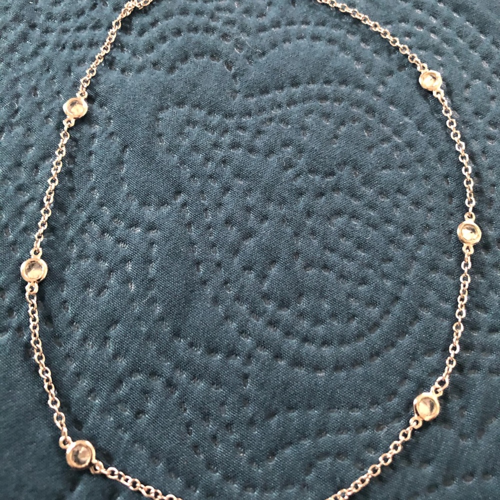 Cookie Lee silver necklace with 7 stones